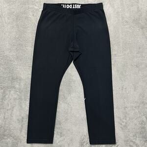 Nike Pants Womens M Black Leg-a-See Logo Activewear Sports Legging